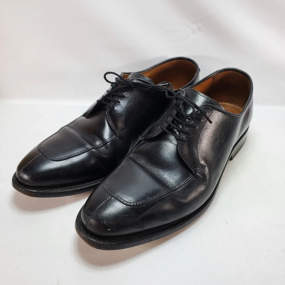 Allen Edmonds Delray‎ Dress Shoes Mens 8.5 D Black Leather Split Toe Derby 1208